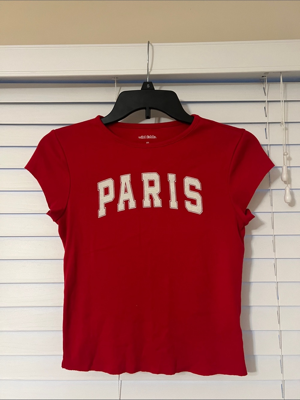 wild fable Red PARIS Graphic Crop Tee Size XS